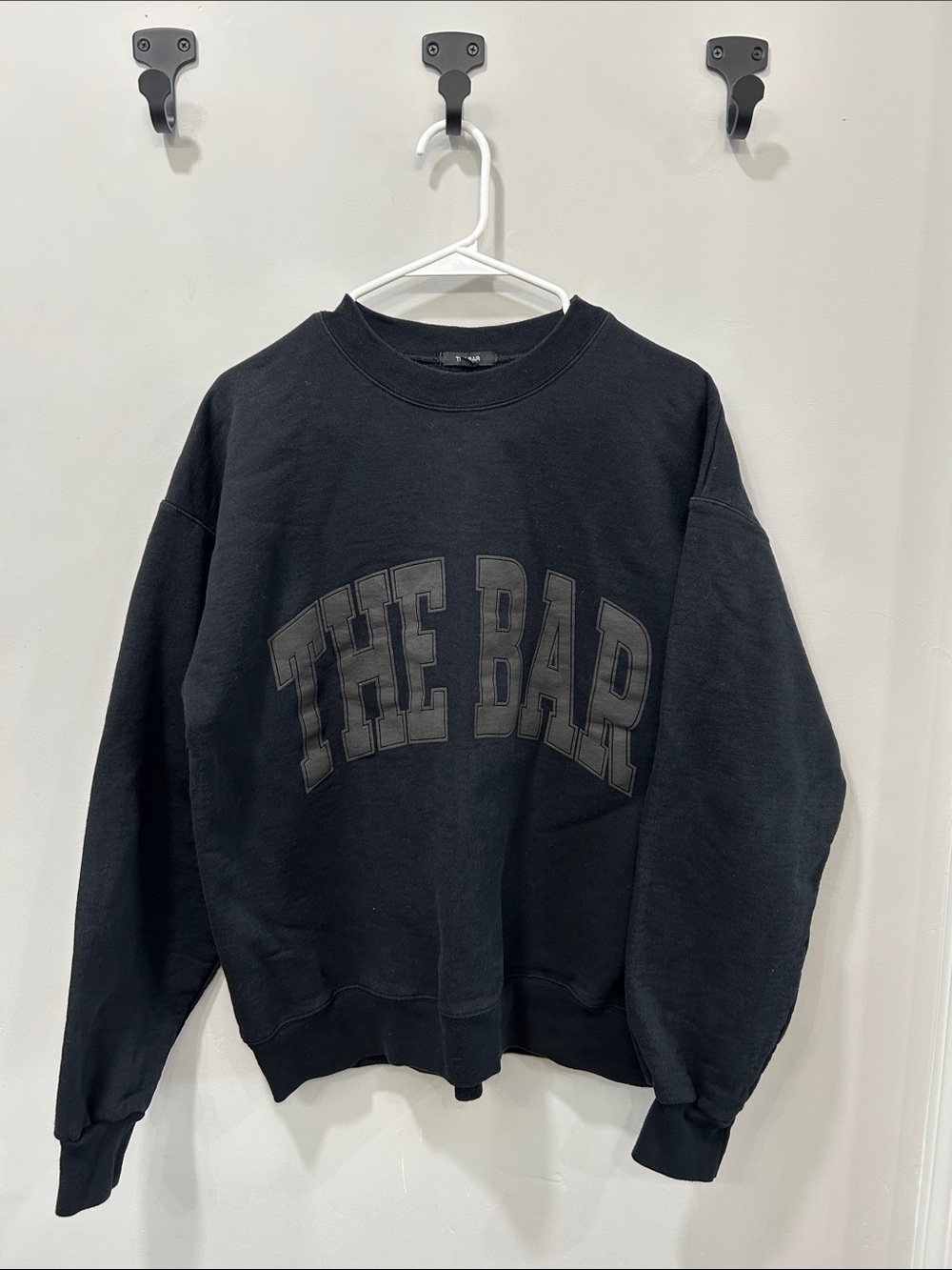 The Bar varsity sweatshirt- black medium